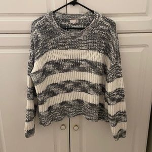Gray & white striped sweater